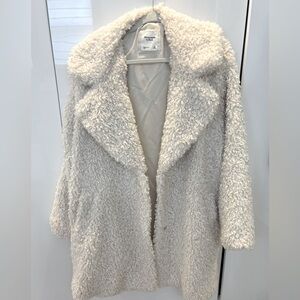 Abercrombie & Fitch Cream Sherpa Coat